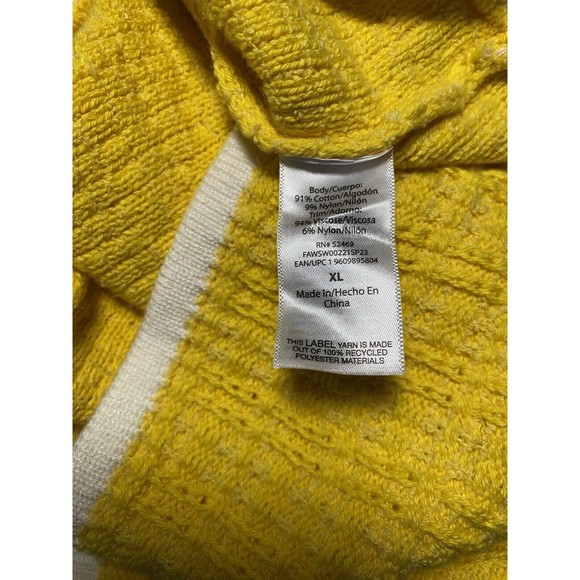 FREE ASSEMBLY WOMENS YELLOW KNIT MINI DRESS SCALLOPED TRIM Size XL - Picture 10 of 14